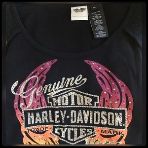 NWOT Embellished HD Scoop Neck Long Sleeve Top XL